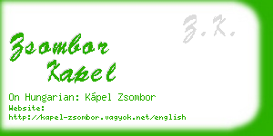 zsombor kapel business card