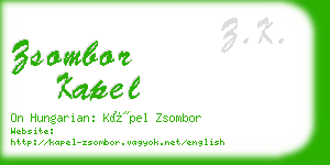 zsombor kapel business card